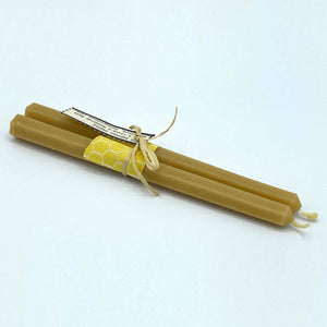 2 Hexagonal Beeswax Taper Candles